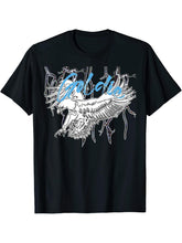 Vintage Style - Bald Eagle with Lightening T-Shirt 180G 100% Cotton Printed Round Neck Short-Sleeve T-Shirt, Gifts for Men Dad Husband Grandpa, S-XXXL, Black