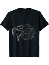 Eagle Shirt Steineagle & Bald Eagle Men Women T-Shirt 180G 100% Cotton Printed Round Neck Short-Sleeve T-Shirt, Gifts for Men Dad Husband Grandpa, S-XXXL, Black