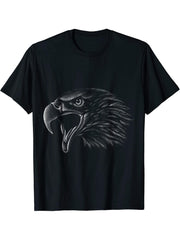Eagle Shirt Steineagle & Bald Eagle Men Women T-Shirt 180G 100% Cotton Printed Round Neck Short-Sleeve T-Shirt, Gifts for Men Dad Husband Grandpa, S-XXXL, Black