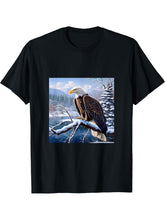 Eagle Bald Winter T-Shirt 180G 100% Cotton Printed Round Neck Short-Sleeve T-Shirt, Gifts for Men Dad Husband Grandpa, S-XXXL, Black