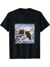 Eagle Bald Winter T-Shirt 180G 100% Cotton Printed Round Neck Short-Sleeve T-Shirt, Gifts for Men Dad Husband Grandpa, S-XXXL, Black