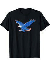 Flying Sourning Hunting American Bald Eagle Bird Gift Adults T-Shirt 180G 100% Cotton Printed Round Neck Short-Sleeve T-Shirt, Gifts for Men Dad Husband Grandpa, S-XXXL, Black