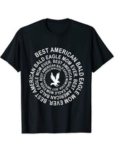 Funny American Bald Eagle Mom Spiral For Women Girls T-Shirt 180G 100% Cotton Printed Round Neck Short-Sleeve T-Shirt, Gifts for Men Dad Husband Grandpa, S-XXXL, Black