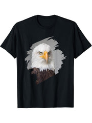 Bald Eagle T Shirt 180G 100% Cotton Printed Round Neck Short-Sleeve T-Shirt, Gifts for Men Dad Husband Grandpa, S-XXXL, Black