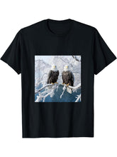 Eagle Bald Winter T-Shirt 180G 100% Cotton Printed Round Neck Short-Sleeve T-Shirt, Gifts for Men Dad Husband Grandpa, S-XXXL, Black