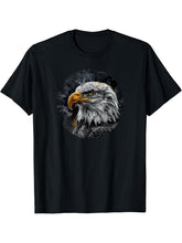 American Bald Eagle, American Flag, Cool T-Shirt 180G 100% Cotton Printed Round Neck Short-Sleeve T-Shirt, Gifts for Men Dad Husband Grandpa, S-XXXL, Black