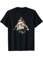 American Bald Eagle, American Flag, Cool T-Shirt 180G 100% Cotton Printed Round Neck Short-Sleeve T-Shirt, Gifts for Men Dad Husband Grandpa, S-XXXL, Black