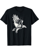 American Bald Eagle, American Flag, Cool T-Shirt 180G 100% Cotton Printed Round Neck Short-Sleeve T-Shirt, Gifts for Men Dad Husband Grandpa, S-XXXL, Black