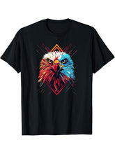 American Bald Eagle, American Flag, Cool T-Shirt 180G 100% Cotton Printed Round Neck Short-Sleeve T-Shirt, Gifts for Men Dad Husband Grandpa, S-XXXL, Black