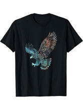 American Bald Eagle, American Flag, Cool T-Shirt 180G 100% Cotton Printed Round Neck Short-Sleeve T-Shirt, Gifts for Men Dad Husband Grandpa, S-XXXL, Black