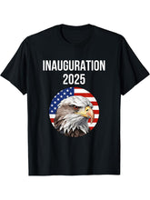 Inauguration 2025 American Bald Eagle Logo T-Shirt 180G 100% Cotton Printed Round Neck Short-Sleeve T-Shirt, Gifts for Men Dad Husband Grandpa, S-XXXL, Black