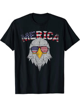 Merica USA Flag Pride Proud American Patriot Bald Eagle T-Shirt 180G 100% Cotton Printed Round Neck Short-Sleeve T-Shirt, Gifts for Men Dad Husband Grandpa, S-XXXL, Black
