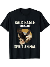 Bald Eagles Bald Eagle is my spirit animal T-Shirt 180G 100% Cotton Printed Round Neck Short-Sleeve T-Shirt, Gifts for Men Dad Husband Grandpa, S-XXXL, Black