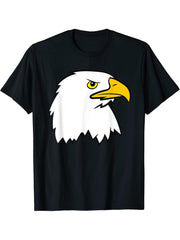 Bald Eagle - Head T-Shirt 180G 100% Cotton Printed Round Neck Short-Sleeve T-Shirt, Gifts for Men Dad Husband Grandpa, S-XXXL, Black