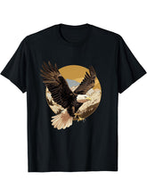 Bald Eagles Bald Eagle T-Shirt 180G 100% Cotton Printed Round Neck Short-Sleeve T-Shirt, Gifts for Men Dad Husband Grandpa, S-XXXL, Black