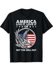 Bald Eagle Bird T-Shirt 180G 100% Cotton Printed Round Neck Short-Sleeve T-Shirt, Gifts for Men Dad Husband Grandpa, S-XXXL, Black