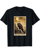 Bald Eagles Bald Eagle Tarot Card T-Shirt 180G 100% Cotton Printed Round Neck Short-Sleeve T-Shirt, Gifts for Men Dad Husband Grandpa, S-XXXL, Black