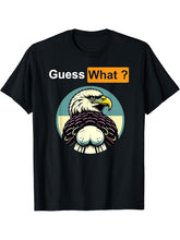 Guess What Bald Eagle Butt T-Shirt 180G 100% Cotton Printed Round Neck Short-Sleeve T-Shirt, Gifts for Men Dad Husband Grandpa, S-XXXL, Black