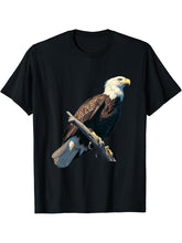 Bald Eagles Bald Eagle T-Shirt 180G 100% Cotton Printed Round Neck Short-Sleeve T-Shirt, Gifts for Men Dad Husband Grandpa, S-XXXL, Black