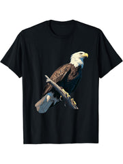 Bald Eagles Bald Eagle T-Shirt 180G 100% Cotton Printed Round Neck Short-Sleeve T-Shirt, Gifts for Men Dad Husband Grandpa, S-XXXL, Black
