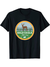 Bald Eagle State Park Pennsylvania PA Outdoors Deer T-Shirt 180G 100% Cotton Printed Round Neck Short-Sleeve T-Shirt, Gifts for Men Dad Husband Grandpa, S-XXXL, Black