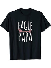 Eagle Papa Bald Eagle American Patriotic T-Shirt 180G 100% Cotton Printed Round Neck Short-Sleeve T-Shirt, Gifts for Men Dad Husband Grandpa, S-XXXL, Black
