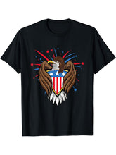 American Bald Eagle Curly Mullet Funny 4th Of July T-Shirt 180G 100% Cotton Printed Round Neck Short-Sleeve T-Shirt, Gifts for Men Dad Husband Grandpa, S-XXXL, Black