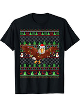 Eagle Bird Lover Family Matching Ugly Bald Eagle Christmas T-Shirt 180G 100% Cotton Printed Round Neck Short-Sleeve T-Shirt, Gifts for Men Dad Husband Grandpa, S-XXXL, Black