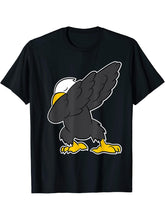 Bald Eagle - DAB, dabbing, dance T-Shirt 180G 100% Cotton Printed Round Neck Short-Sleeve T-Shirt, Gifts for Men Dad Husband Grandpa, S-XXXL, Black