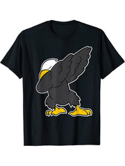 Bald Eagle - DAB, dabbing, dance T-Shirt 180G 100% Cotton Printed Round Neck Short-Sleeve T-Shirt, Gifts for Men Dad Husband Grandpa, S-XXXL, Black