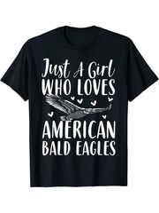American Bald Eagle Apparel | Funny Eagles Lover Design T-Shirt 180G 100% Cotton Printed Round Neck Short-Sleeve T-Shirt, Gifts for Men Dad Husband Grandpa, S-XXXL, Black