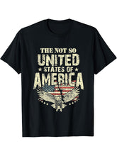 The Not So Untied States Of America American Bald Eagle T-Shirt 180G 100% Cotton Printed Round Neck Short-Sleeve T-Shirt, Gifts for Men Dad Husband Grandpa, S-XXXL, Black