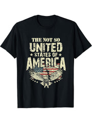 The Not So Untied States Of America American Bald Eagle T-Shirt 180G 100% Cotton Printed Round Neck Short-Sleeve T-Shirt, Gifts for Men Dad Husband Grandpa, S-XXXL, Black