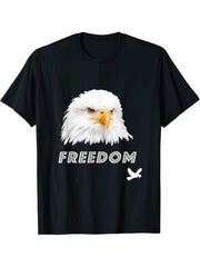 Bald Eagle T-Shirt 180G 100% Cotton Printed Round Neck Short-Sleeve T-Shirt, Gifts for Men Dad Husband Grandpa, S-XXXL, Black