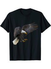 Bald Eagle T-Shirt 180G 100% Cotton Printed Round Neck Short-Sleeve T-Shirt, Gifts for Men Dad Husband Grandpa, S-XXXL, Black