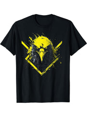 Eagle Bird USA Merica American Bald Eagle Wildlife Gift T-Shirt 180G 100% Cotton Printed Round Neck Short-Sleeve T-Shirt, Gifts for Men Dad Husband Grandpa, S-XXXL, Black