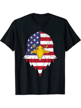 American Pride American Bald Eagle Patriot America Eagle T-Shirt 180G 100% Cotton Printed Round Neck Short-Sleeve T-Shirt, Gifts for Men Dad Husband Grandpa, S-XXXL, Black