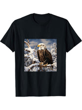 Eagle Bald Winter T-Shirt 180G 100% Cotton Printed Round Neck Short-Sleeve T-Shirt, Gifts for Men Dad Husband Grandpa, S-XXXL, Black