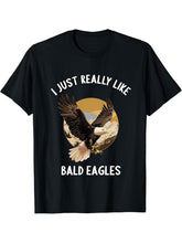 I just really like Bald Eagles Bald Eagle T-Shirt 180G 100% Cotton Printed Round Neck Short-Sleeve T-Shirt, Gifts for Men Dad Husband Grandpa, S-XXXL, Black