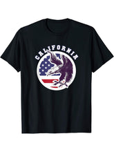California American Patriot Freedom Bald Eagle Stars Outfit T-Shirt 180G 100% Cotton Printed Round Neck Short-Sleeve T-Shirt, Gifts for Men Dad Husband Grandpa, S-XXXL, Black