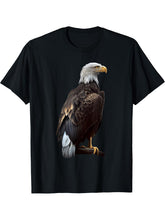 Bald Eagles Cool Design with a Bald Eagle T-Shirt 180G 100% Cotton Printed Round Neck Short-Sleeve T-Shirt, Gifts for Men Dad Husband Grandpa, S-XXXL, Black