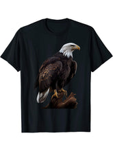 Bald Eagles Cool Design with a Bald Eagle T-Shirt 180G 100% Cotton Printed Round Neck Short-Sleeve T-Shirt, Gifts for Men Dad Husband Grandpa, S-XXXL, Black