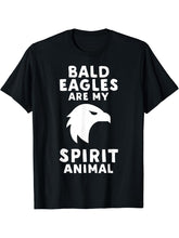 Bald Eagles Are My Spirit Animal - Funny Bald Eagle T-Shirt 180G 100% Cotton Printed Round Neck Short-Sleeve T-Shirt, Gifts for Men Dad Husband Grandpa, S-XXXL, Black