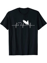 Bald Eagles Cool Heartbeat Design with a Bald Eagle T-Shirt 180G 100% Cotton Printed Round Neck Short-Sleeve T-Shirt, Gifts for Men Dad Husband Grandpa, S-XXXL, Black