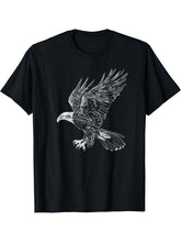 American Bald Eagle, American Flag, Cool T-Shirt 180G 100% Cotton Printed Round Neck Short-Sleeve T-Shirt, Gifts for Men Dad Husband Grandpa, S-XXXL, Black