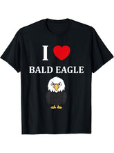 Bird Raptor Simple Bird Eagle Bird i love Bald Eagle T-Shirt 180G 100% Cotton Printed Round Neck Short-Sleeve T-Shirt, Gifts for Men Dad Husband Grandpa, S-XXXL, Black