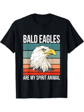 Bald Eagles Are My Spirit Animal Eagle Bald Eagle T-Shirt 180G 100% Cotton Printed Round Neck Short-Sleeve T-Shirt, Gifts for Men Dad Husband Grandpa, S-XXXL, Black