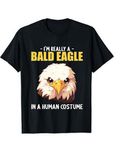 Bald Eagles Bald Eagle T-Shirt 180G 100% Cotton Printed Round Neck Short-Sleeve T-Shirt, Gifts for Men Dad Husband Grandpa, S-XXXL, Black