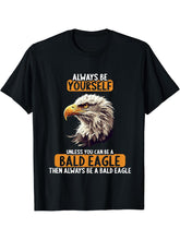 Bald Eagles Bald Eagle T-Shirt 180G 100% Cotton Printed Round Neck Short-Sleeve T-Shirt, Gifts for Men Dad Husband Grandpa, S-XXXL, Black
