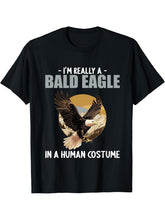 Bald Eagles Bald Eagle T-Shirt 180G 100% Cotton Printed Round Neck Short-Sleeve T-Shirt, Gifts for Men Dad Husband Grandpa, S-XXXL, Black
